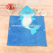 100%cotton fish print design baby hooded beach towel